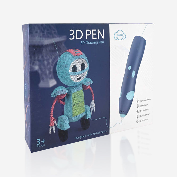 Creative 3D Printing Drawing Pen – USB 3D Pen with Safe Filament for Kids & DIY Arts