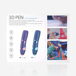 Creative 3D Printing Drawing Pen – USB 3D Pen with Safe Filament for Kids & DIY Arts