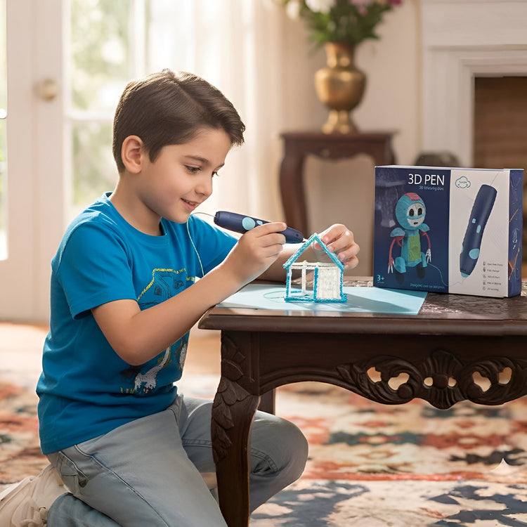 Creative 3D Printing Drawing Pen – USB 3D Pen with Safe Filament for Kids & DIY Arts