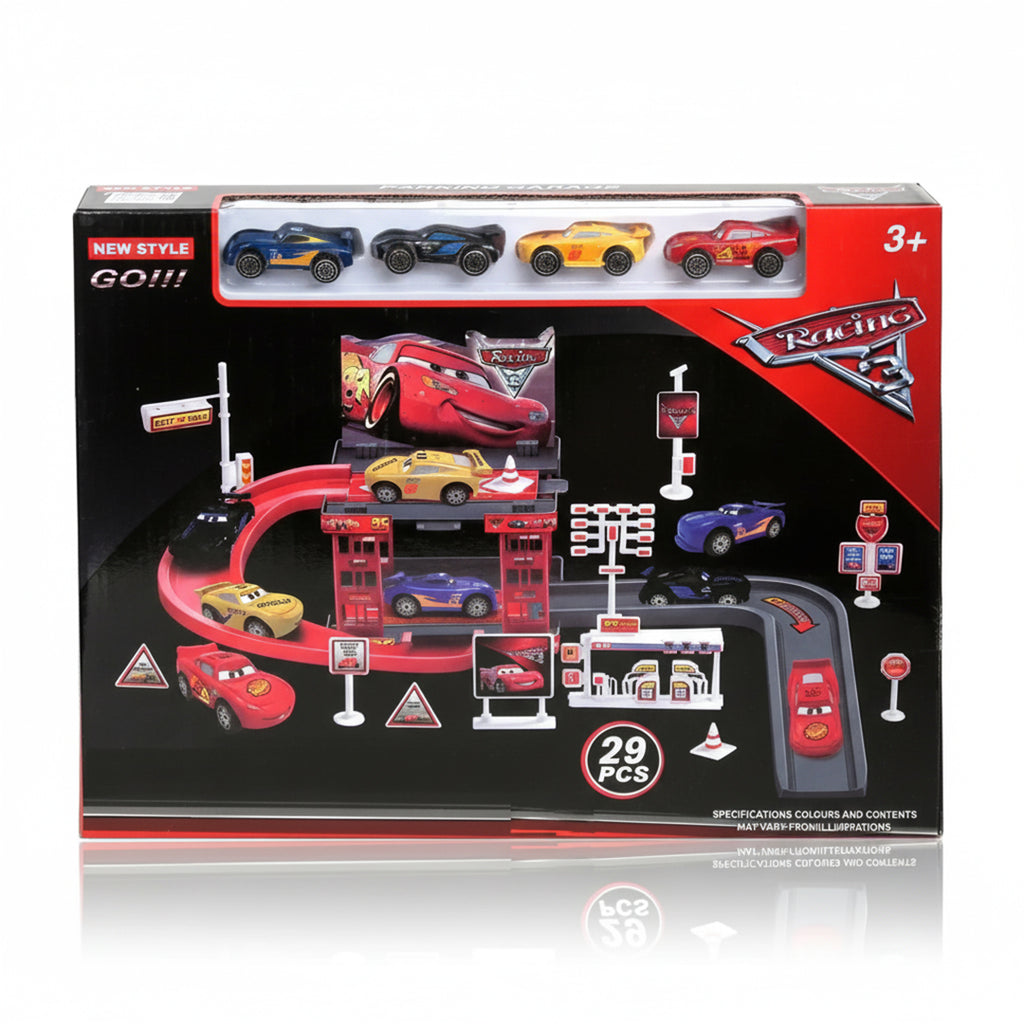 Cars Racing Track 29 Pcs Parking Garage Toy Set for Kids