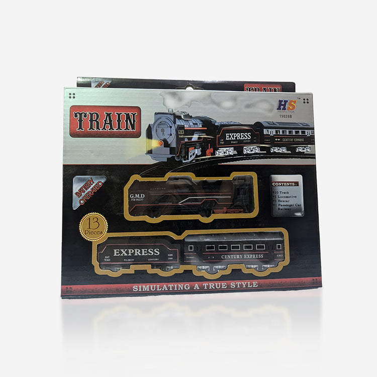 Black Battery Operated Train Toy with Headlight