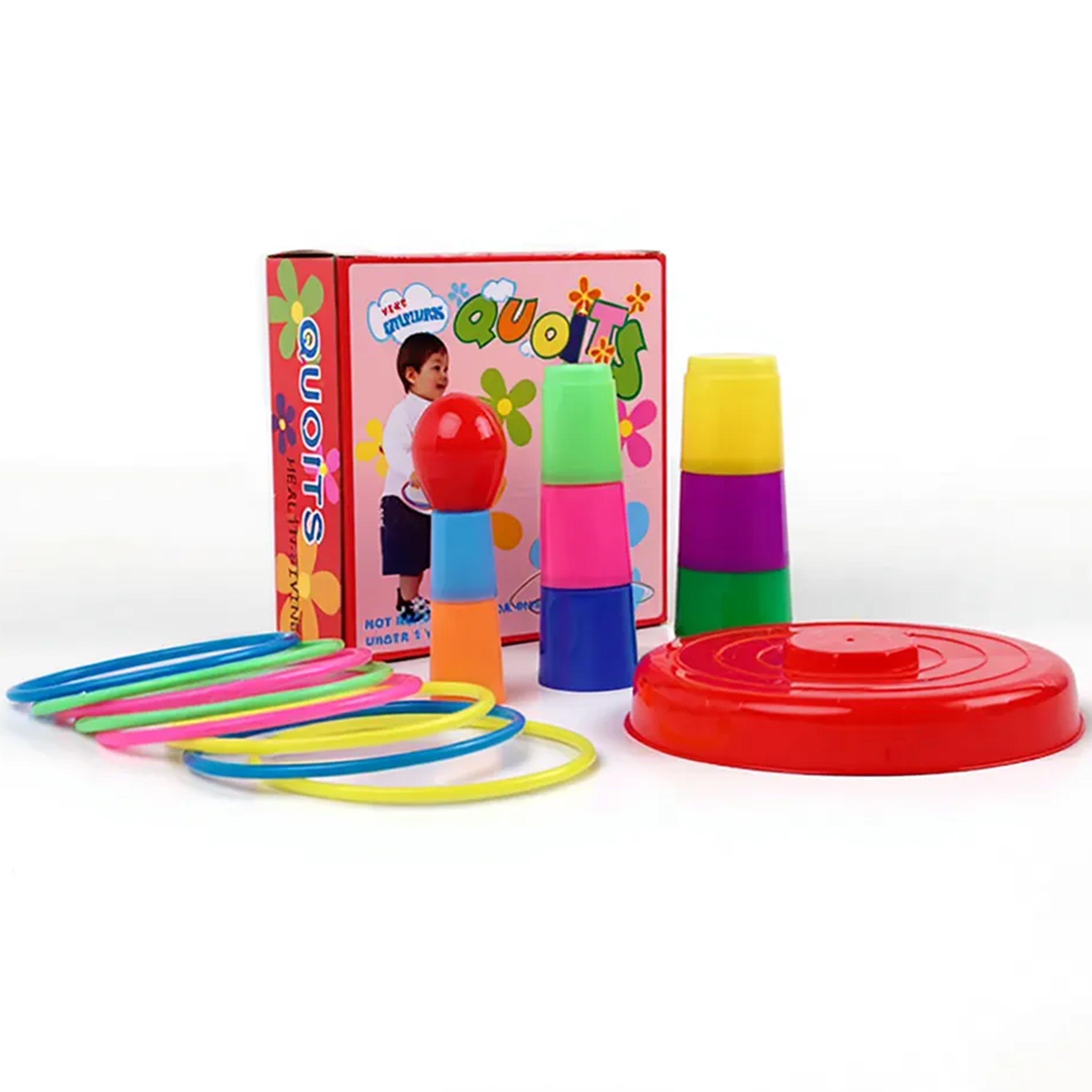 Quoits Game Toy for Children | Ring Toss Tower Educational Play Set