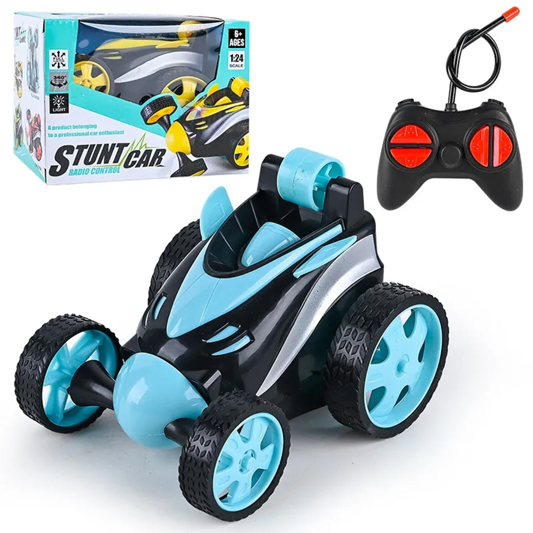 Rechargeable Remote Control Stunt Car for Kids | 360° Rotating RC Toy Car with LED Lights