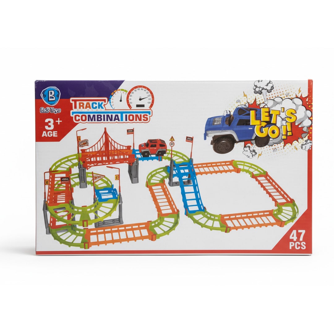 Race Track Car Adventure Toy Set for Kids – 47 Piece City Rescue Playset