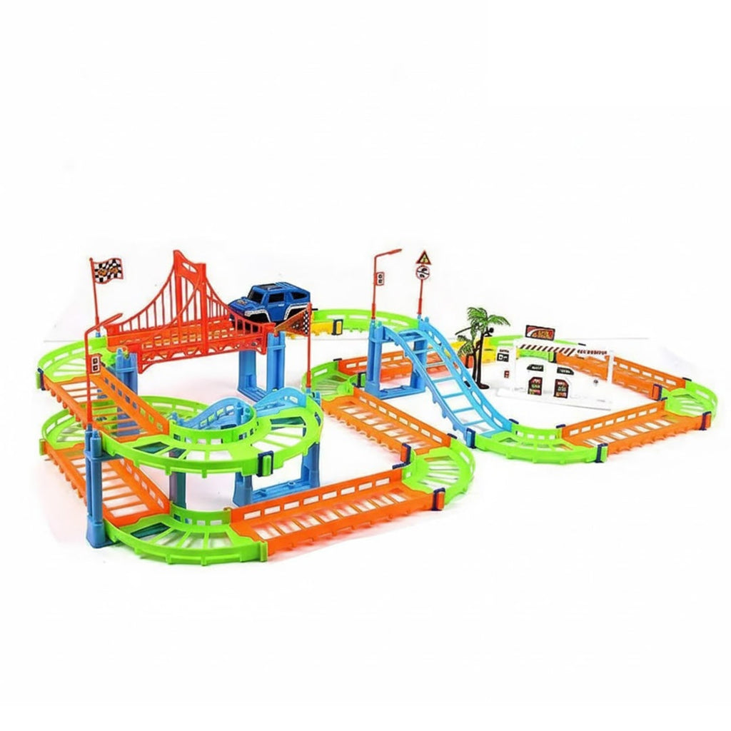 Race Track Car Adventure Toy Set for Kids – 47 Piece City Rescue Playset