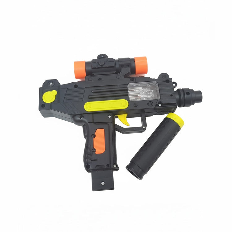 FunBlast Uzi Electric Mini Gun Toy for Kids – Light & Sound Battery Operated