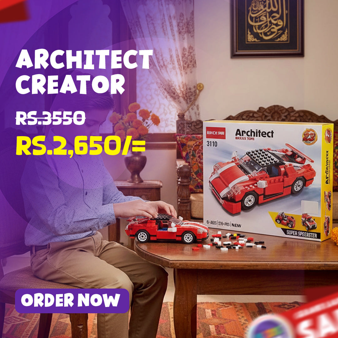 Architect Creator - 23 in 1 Super Speedster Race Car Building Blocks Set (278+ Pieces)