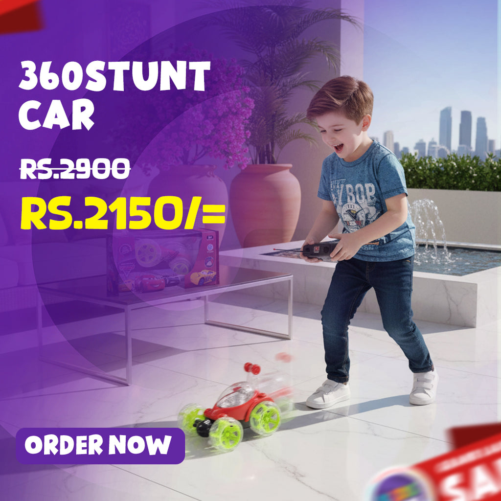 Character Remote Control 360 Stunt Car with Lights & Spins