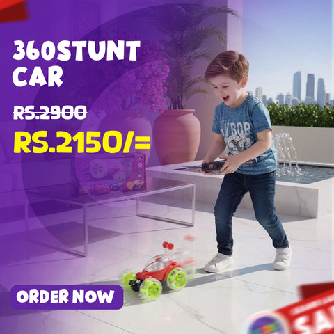 Character Remote Control 360 Stunt Car with Lights & Spins
